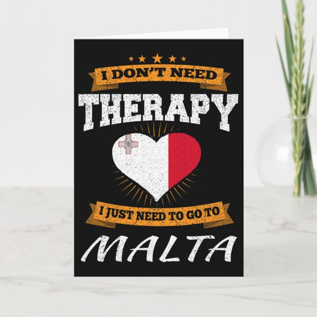 Maltese Flag I Funny Malta Vacation Gift  Card (Front)