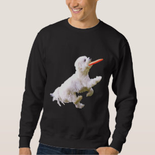Maltese Frisbee Graphic Spitz Print Dog Sweatshirt