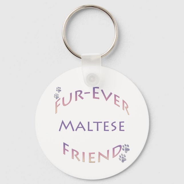 Maltese Furever Keychain (Front)