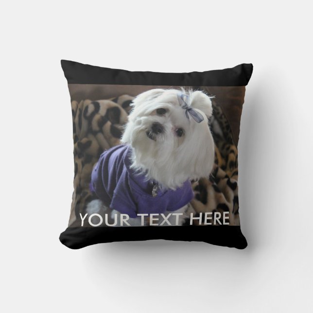 Maltese Gifts Throw Pillow (Front)