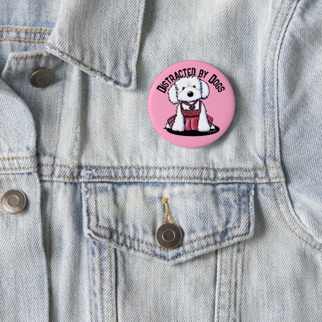 Maltese Girl In Red 2 Inch Round Button (In Situ)