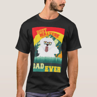 Maltese Graphic For Best Dad Dog T-Shirt