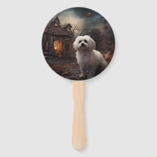 Maltese Halloween Scary Hand Fan