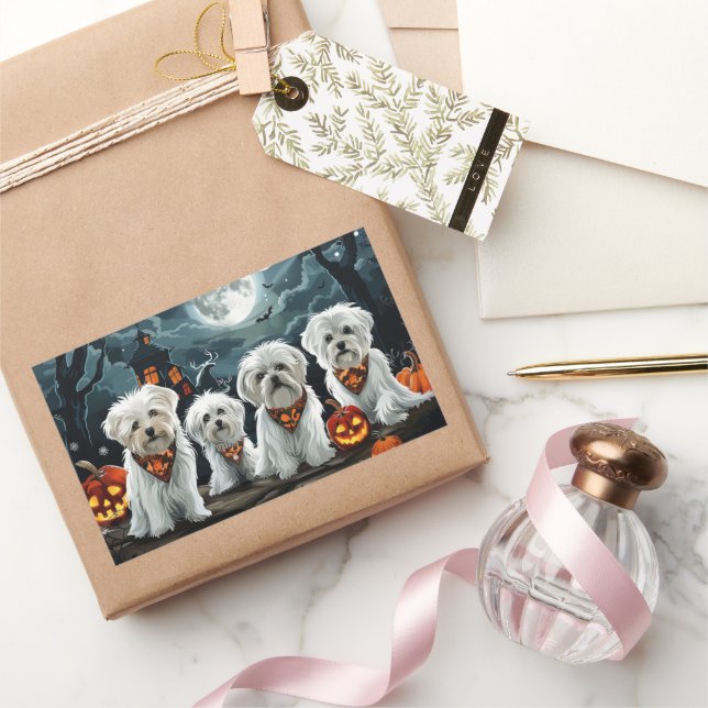 Maltese Halloween Spooky Sticker (Gifting)