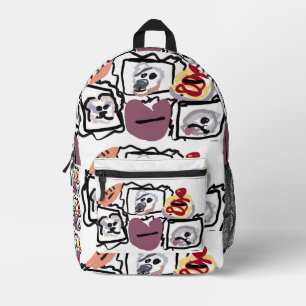 Maltese hearts printed backpack