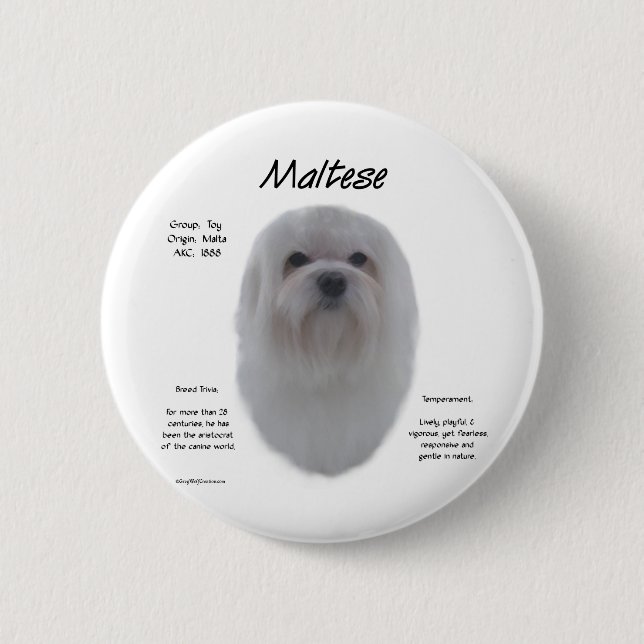 Maltese History Design 2 Inch Round Button (Front)