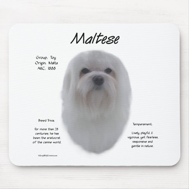 Maltese History Design Mouse Pad (Front)