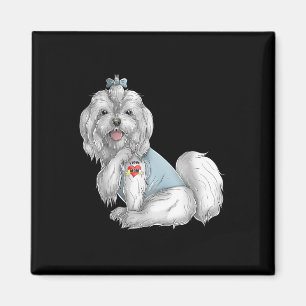 Maltese I Love Mom Tattoo Dog Funny Mothers Day Gi Magnet