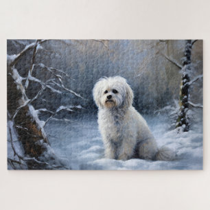 Maltese Let It Snow Christmas Jigsaw Puzzle