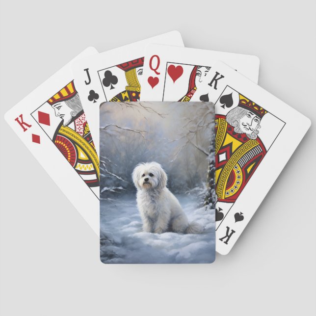 Maltese Let It Snow Christmas Playing Cards (Back)