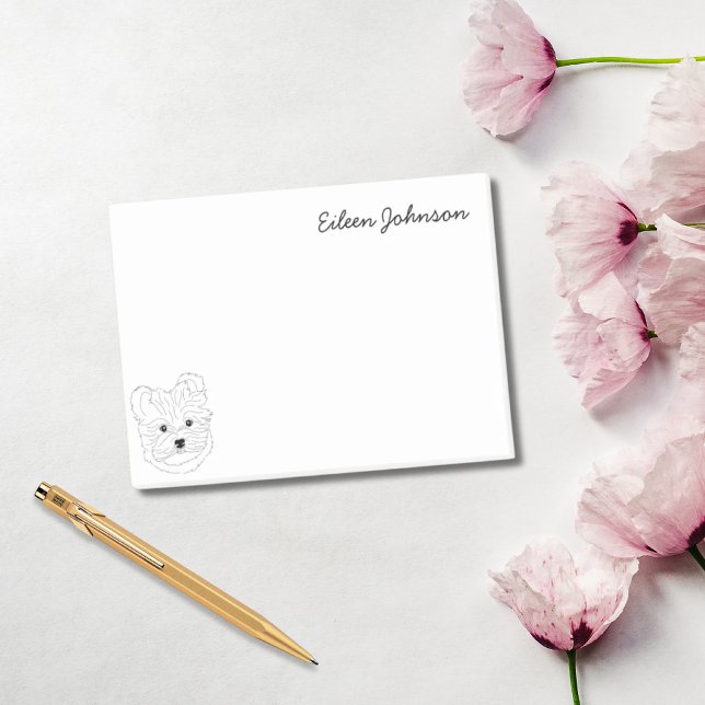Maltese Lover Simple Black & White Personalized Post-it Notes (Maltese Lover Simple Black & White Personalized Post-it Notes)