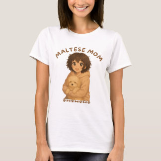 Maltese Mom Anime Style T-Shirt