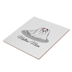 Maltese Mom - Cute Dog Breed Mom Dog Mom Tile