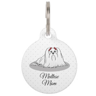 Maltese Mom - Cute Dog Breed Pet Tag