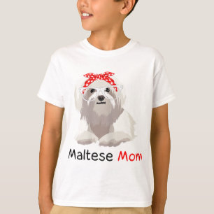 Maltese Mom Dog Bandana Pet Lover Womens Maltese T-Shirt