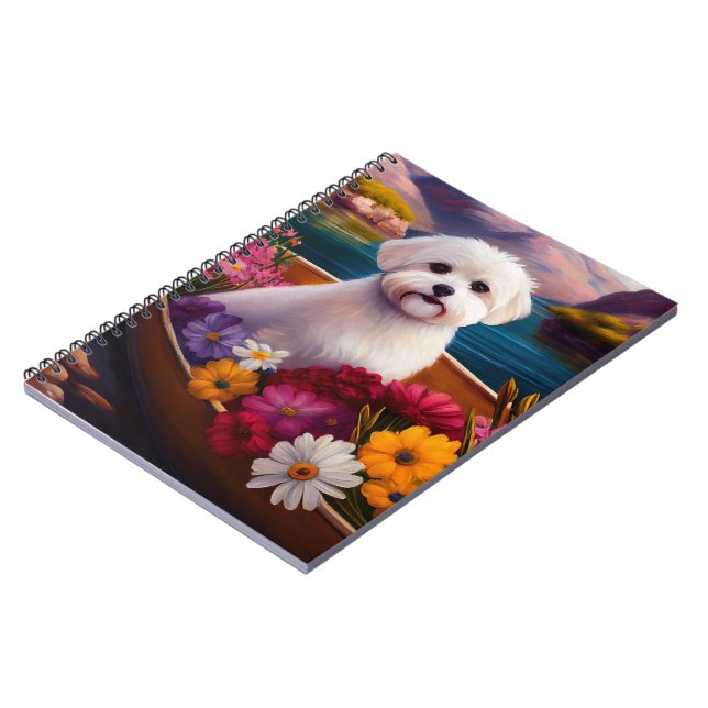 Maltese on a Paddle: A Scenic Adventure Notebook (Left Side)
