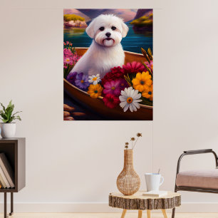 Maltese on a Paddle: A Scenic Adventure Poster