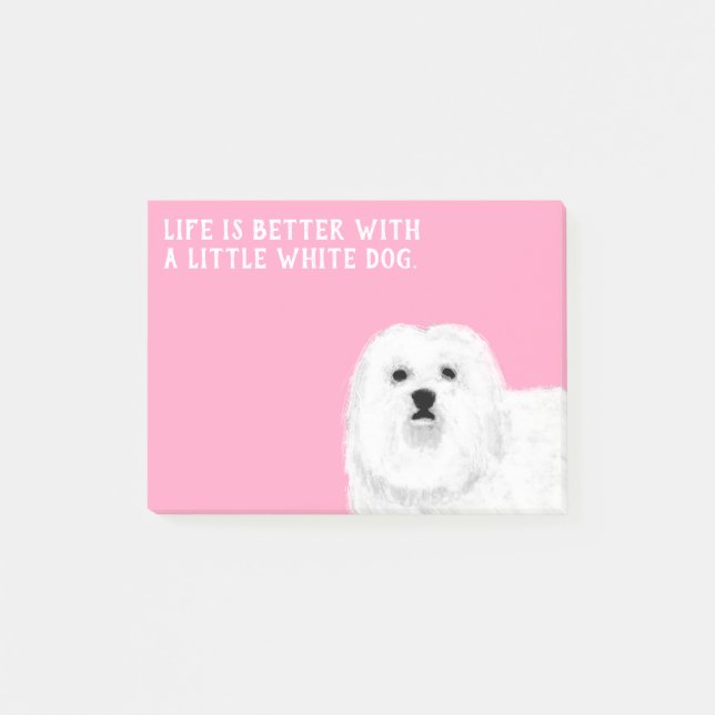 Maltese or Coton de Tulear Little White Dog Post-it Notes (Front)