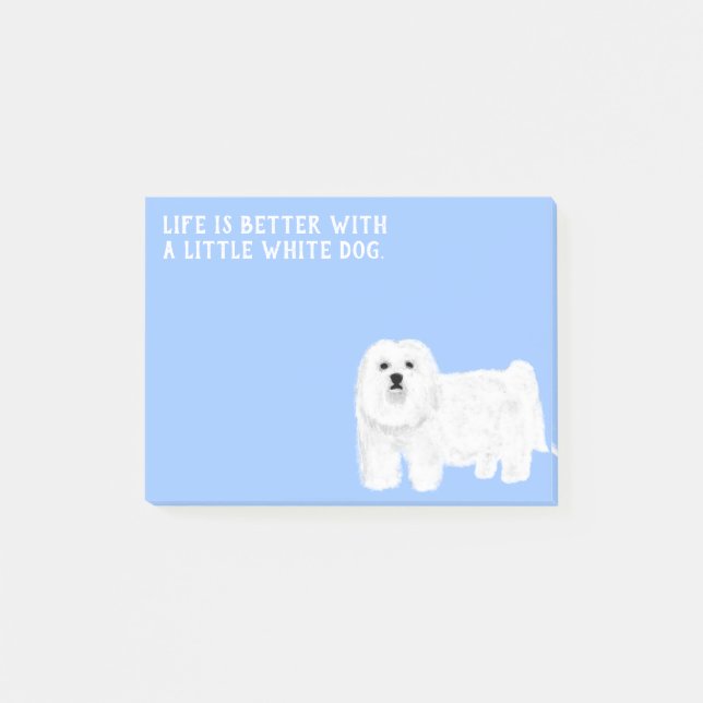Maltese or Coton de Tulear Little White Dog Post-it Notes (Front)