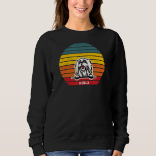 Maltese Owner Retro Vintage Colourful Sunset Puppy Sweatshirt