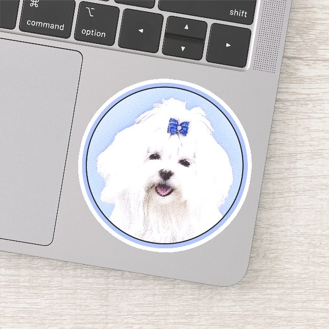 Maltese Painting - Cute Original Dog Art (Detail)