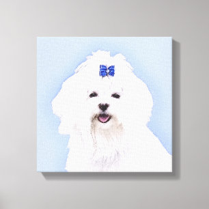 Maltese Painting - Cute Original Dog Art Canvas Print