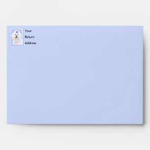 Maltese Painting - Cute Original Dog Art Envelope