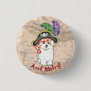 Maltese Pirate 1 Inch Round Button