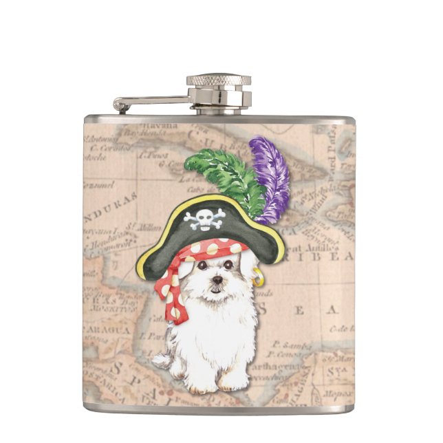 Maltese Pirate Hip Flask (Front)