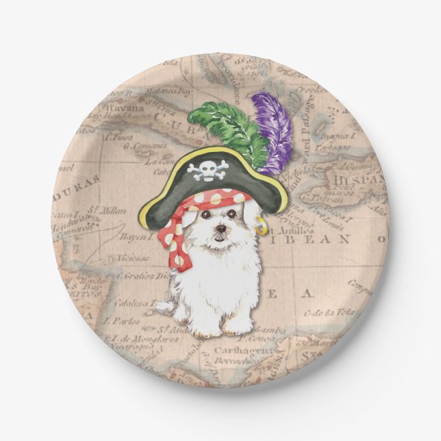 Maltese Pirate Paper Plate (Front)