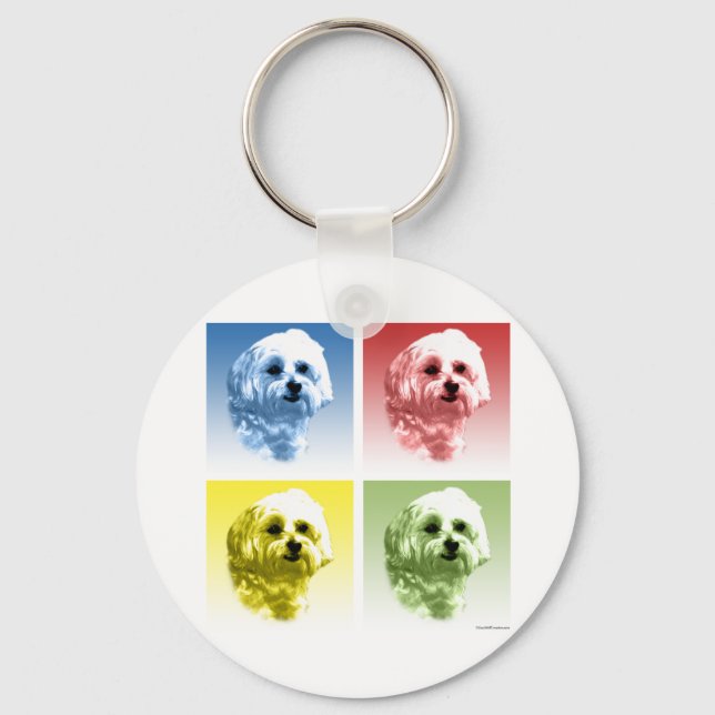 Maltese Pop Keychain (Front)