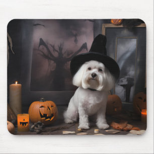 Maltese Pumpkins Halloween Scary  Mouse Pad