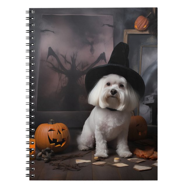 Maltese Pumpkins Halloween Scary  Notebook (Front)