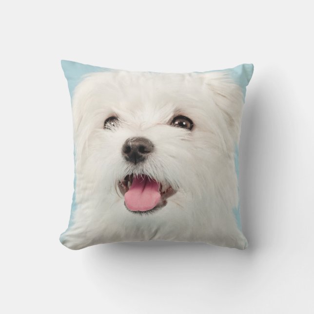Maltese Puppy Pillow (Front)
