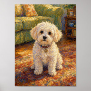Maltese Puppy Wall Art — Impressionist Fine Art