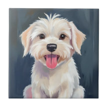 Maltese Puppy | White Dog Painting