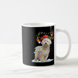 Maltese Reindeer Santa Hat Xmas Lights Christmas X Coffee Mug