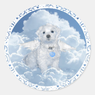 Maltese Rescue Angel Classic Round Sticker