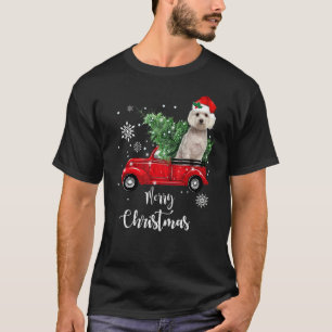Maltese Ride Red Truck Christmas Pajama 3 T-Shirt