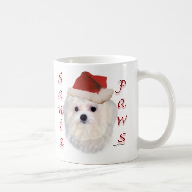 Maltese Santa Paws Coffee Mug (Right)