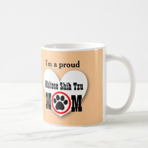 MALTESE SHIH TZU Mom Dog Lover Paw Print Gift B09 Coffee Mug