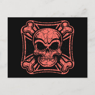 Maltese Skull & Crossbones -red Postcard