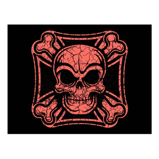 Maltese Skull & Crossbones -red Postcard