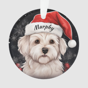 Maltese Terrier Custom Christmas Ornament