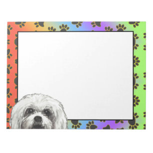 Maltese Terrier Dog paw pattern Notepad