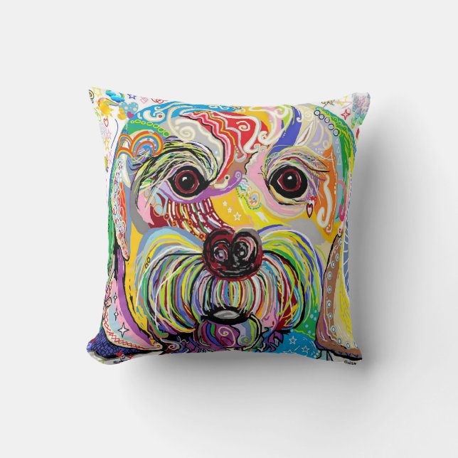 Maltese Throw Pillow (Front)