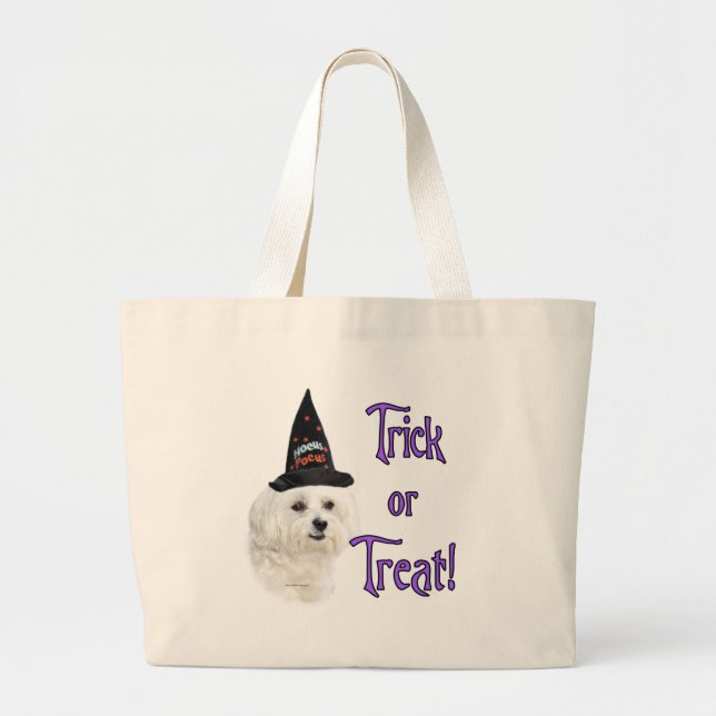 Maltese Trick Large Tote Bag (Front)