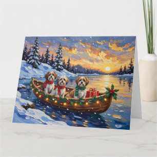 Malti Tzu Christmas Boat Holiday Card