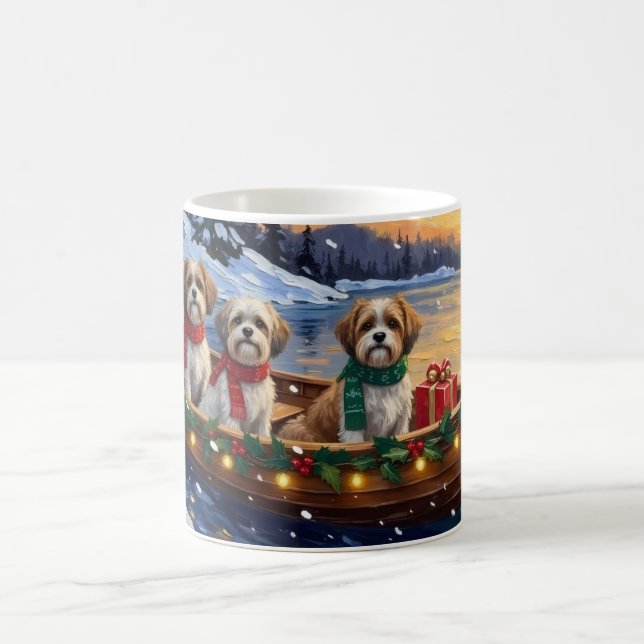 Malti Tzu Christmas Boat Holiday Coffee Mug (Center)