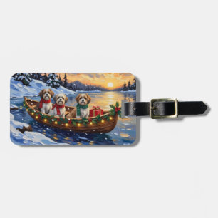 Malti Tzu Christmas Boat Holiday Luggage Tag